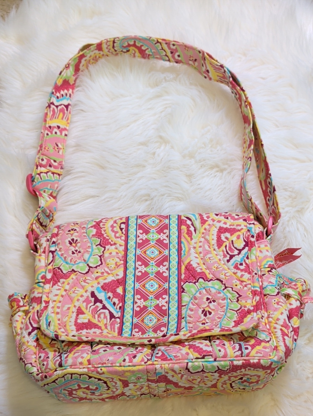 Vera Bradley Vintage Y2K Capri Melon Quilted Floral Adjustable Shoulder Bag